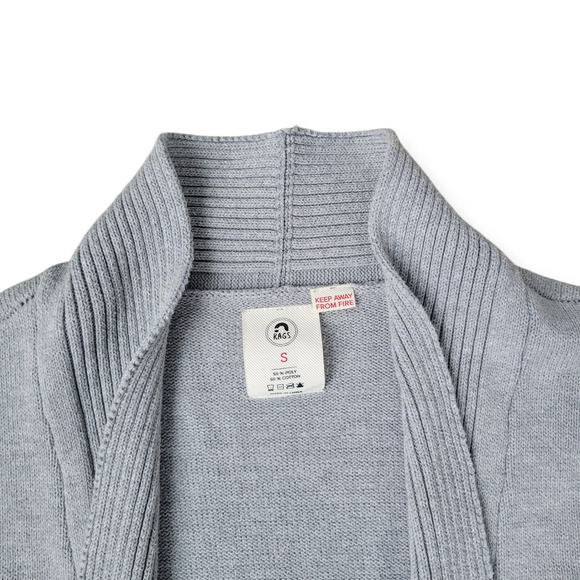RAGS Gray Open Knit Long Sleeve Cardigan Women Sz Small - Picture 6 of 12